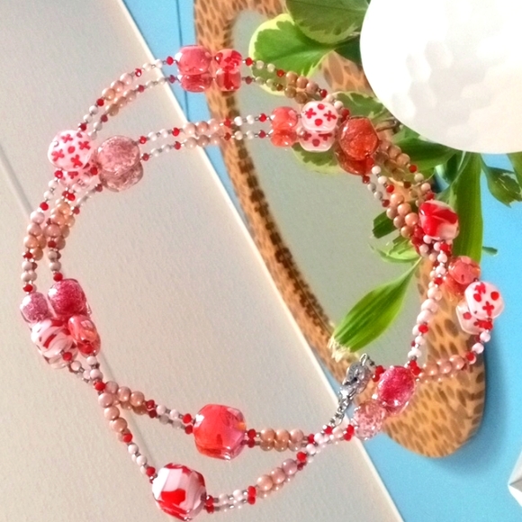 Antics Murrina Glass bead  necklace 22" long - Picture 8 of 17